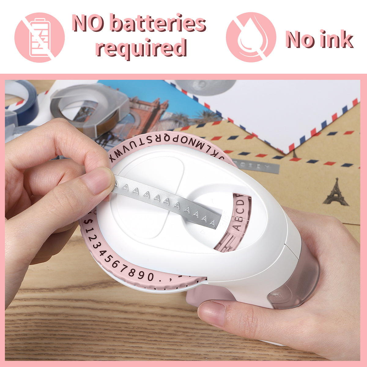 Aken Embossing Label Maker, Omega S Embossed Label Maker with 10 Embossing Label Tapes, Vintage Label Maker Embosser Retro Labeler Old School Label Printer for Home Office School DIY
