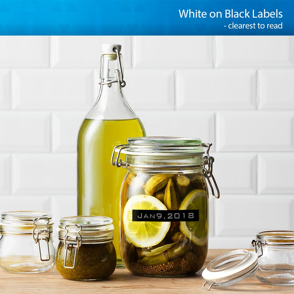 Aken compatibile con 3D Nastro Etichette a Rilievo 9mm in sostituzione di Etichette Adesive a Rilievo in Vinile per Junior Omega Etichettatrici, S0847750 Bianca su Nero