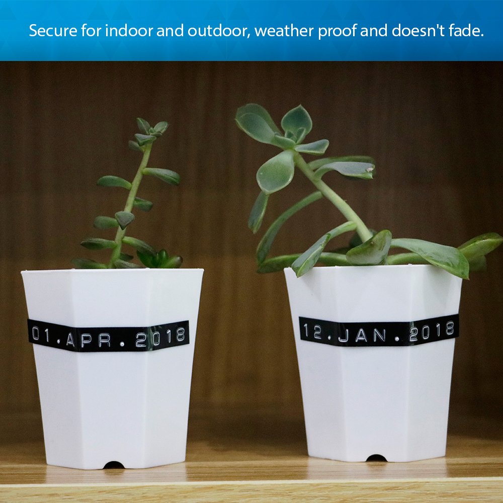 Aken compatibile con 3D Nastro Etichette a Rilievo 9mm in sostituzione di Etichette Adesive a Rilievo in Vinile per Junior Omega Etichettatrici, S0847750 Bianca su Nero