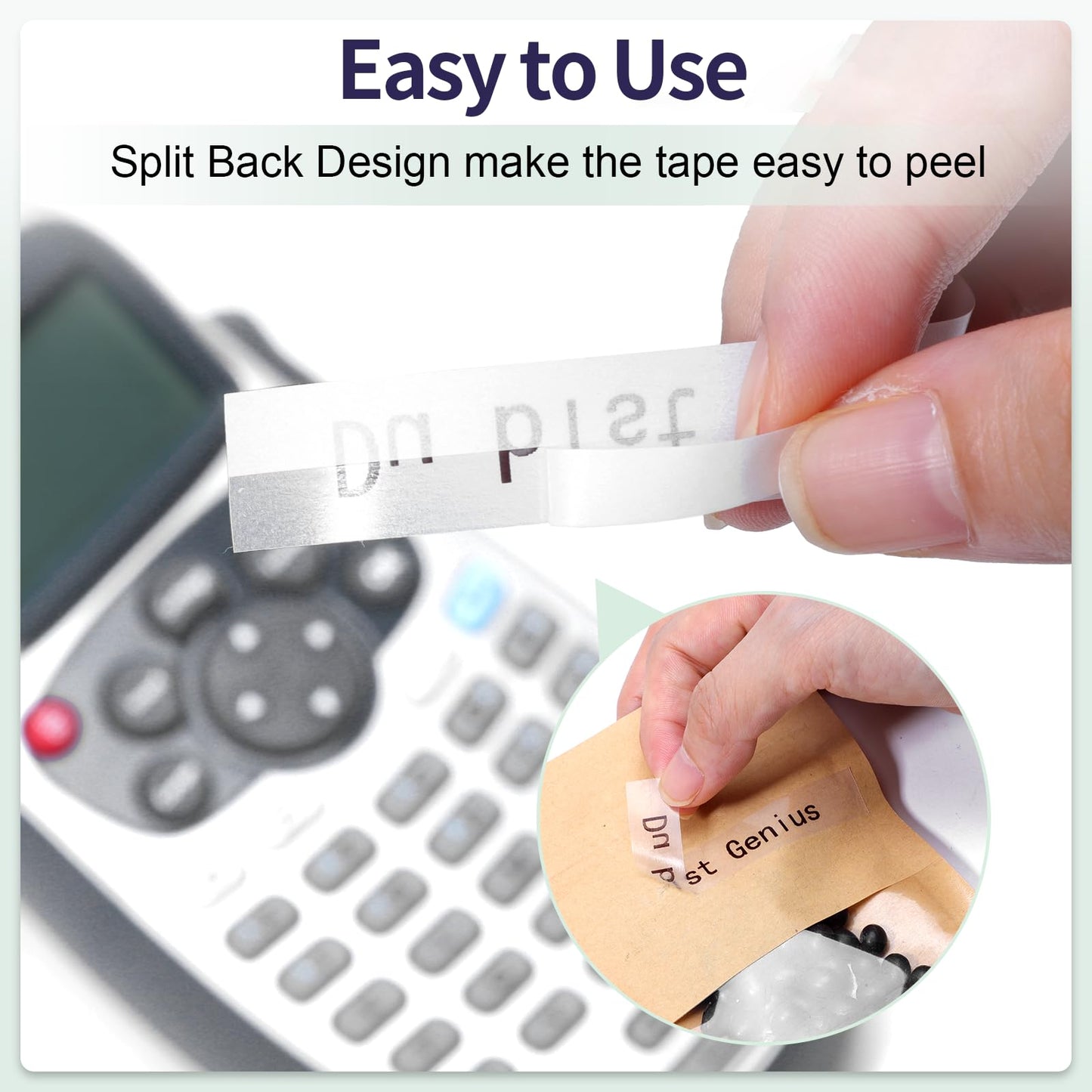 Aken Compatible pour Dymo Letratag Ruban Transparent Compatible pour Dymo LT-100H Letratag XR LT-100T LT-110T Étiqueteuse, Compatible pour Dymo Letratag Ruban Plastique 12mm x 4m S0721530 12267