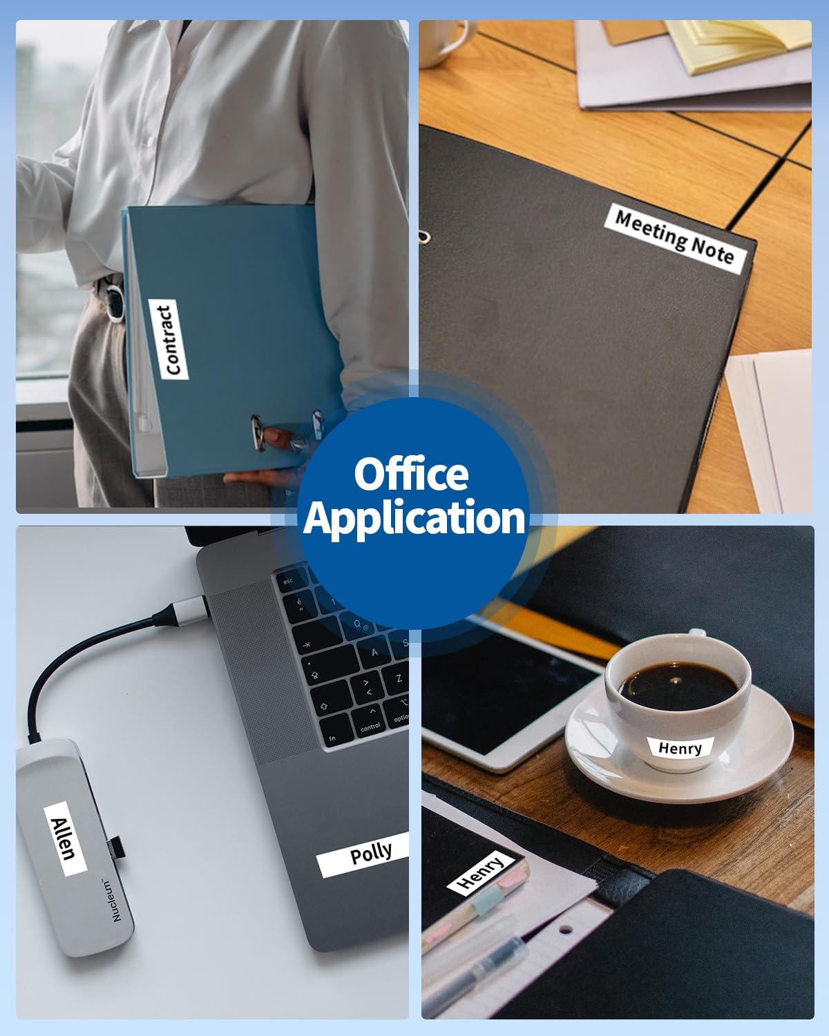 Aken kompatible Bänder als Ersatz für Dymo letraTag Etikettenband Kunststoff 12mm x 4m Farbig, Schwarz auf Weiß/Gelb/Rot/Grün/Blau, für Dymo LT-100H LT-110T QX50 XR 2000, 91221 91222 91223 91224 91225