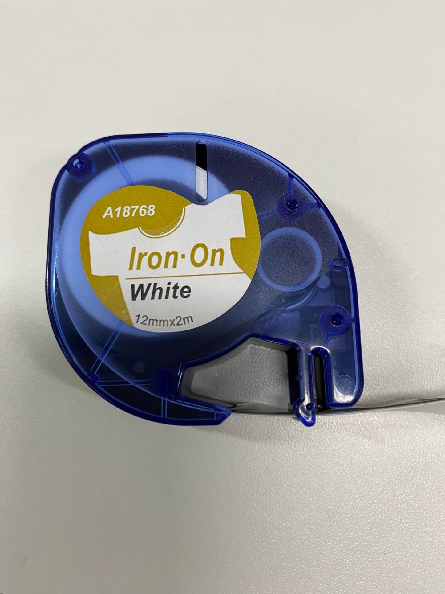 Aken Compatible para Dymo LetraTag Etiquetas Textiles 12mmx2m, Compatible para Dymo Iron On Cinta de Tela Negro sobre Blanco, Compatible para Dymo Letratag LT100H LT100T XR