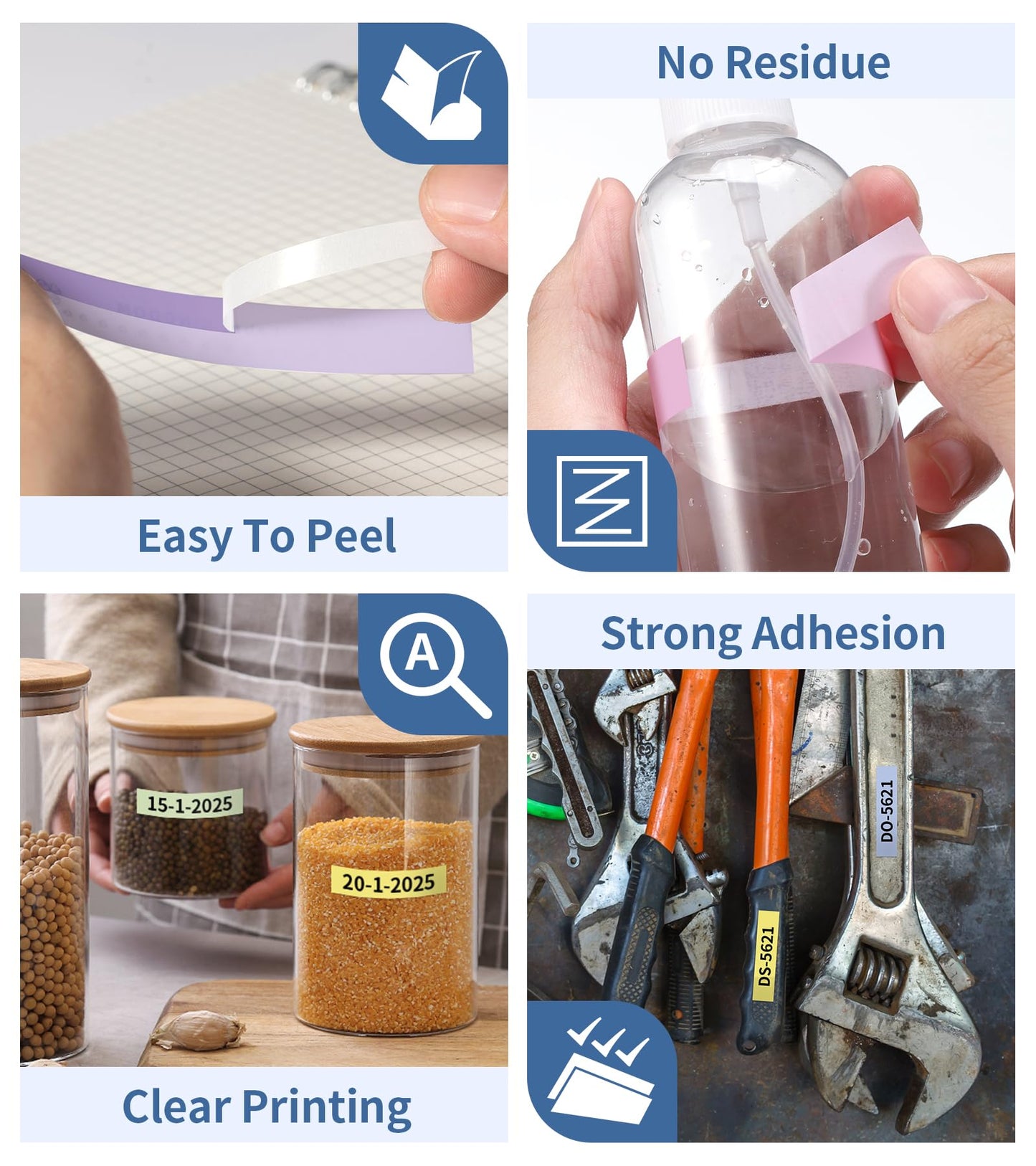 Aken Compatible TZe Label Tape 12mm with Brother P Touch Label Printer Tape Compatible with Brother PT-1000 H100R H110 D210 D400, Black on Yellow/Green/Pastel Purple/Pink/Blue