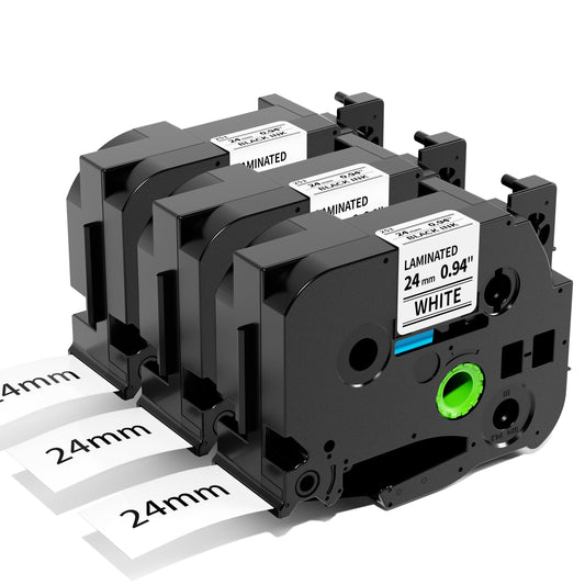 Aken TZ-251 24mm Nastro Etichette Compatibile con Brother TZe 24mm TZe-251 TZe251 Nero su Bianco Casette per Brother P touch Cube P700 2430 D600 9700PC P750W P900, 3Pz