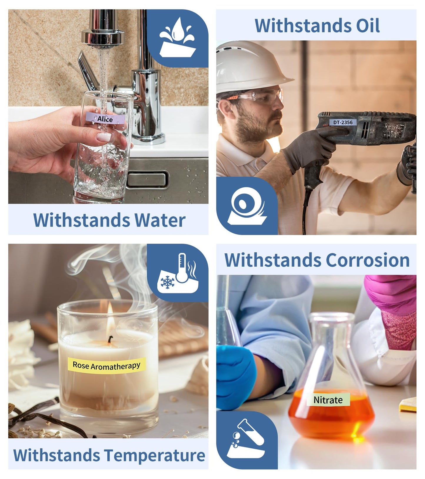 Aken Compatible TZe Label Tape 12mm with Brother P Touch Label Printer Tape Compatible with Brother PT-1000 H100R H110 D210 D400, Black on Yellow/Green/Pastel Purple/Pink/Blue