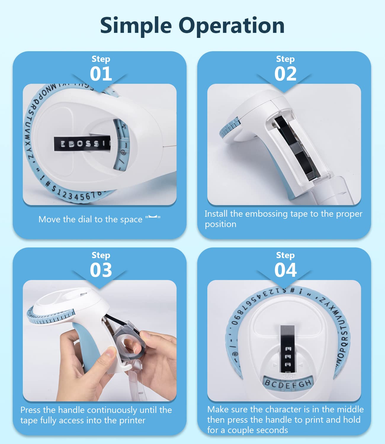 Aken Omega S Embossing Label Maker Machine with Tapes, 3D Vintage Embosser Handheld Label Printer,Portable Lettering Embossed Labeler with 6 Colors Embossing Tape for Office Home DIY Organization